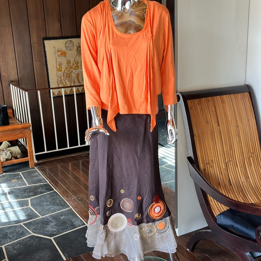 Three piece summer skirt and top set